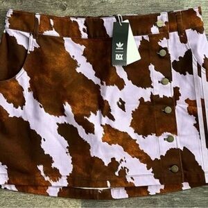 Ivy Park Cow Print Skirt NEW WITH TAGS